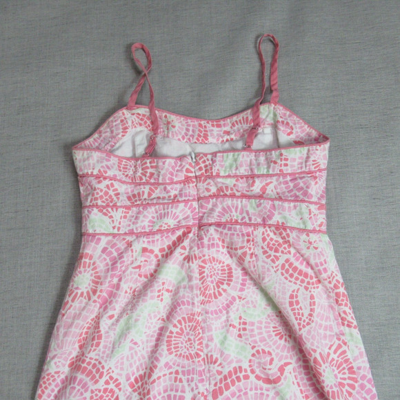 Vineyard Vines Dress Womens 6 Powder Pink Floral Spaghetti Strap Sundress Resort - Picture 6 of 11